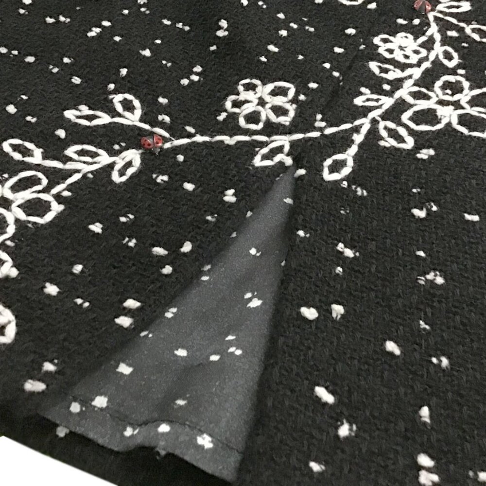MOSCHINO 1990s Vintage Black & White Salt & Pepper Cashmere Jacket & Mini Skirt - Picture 13 of 16